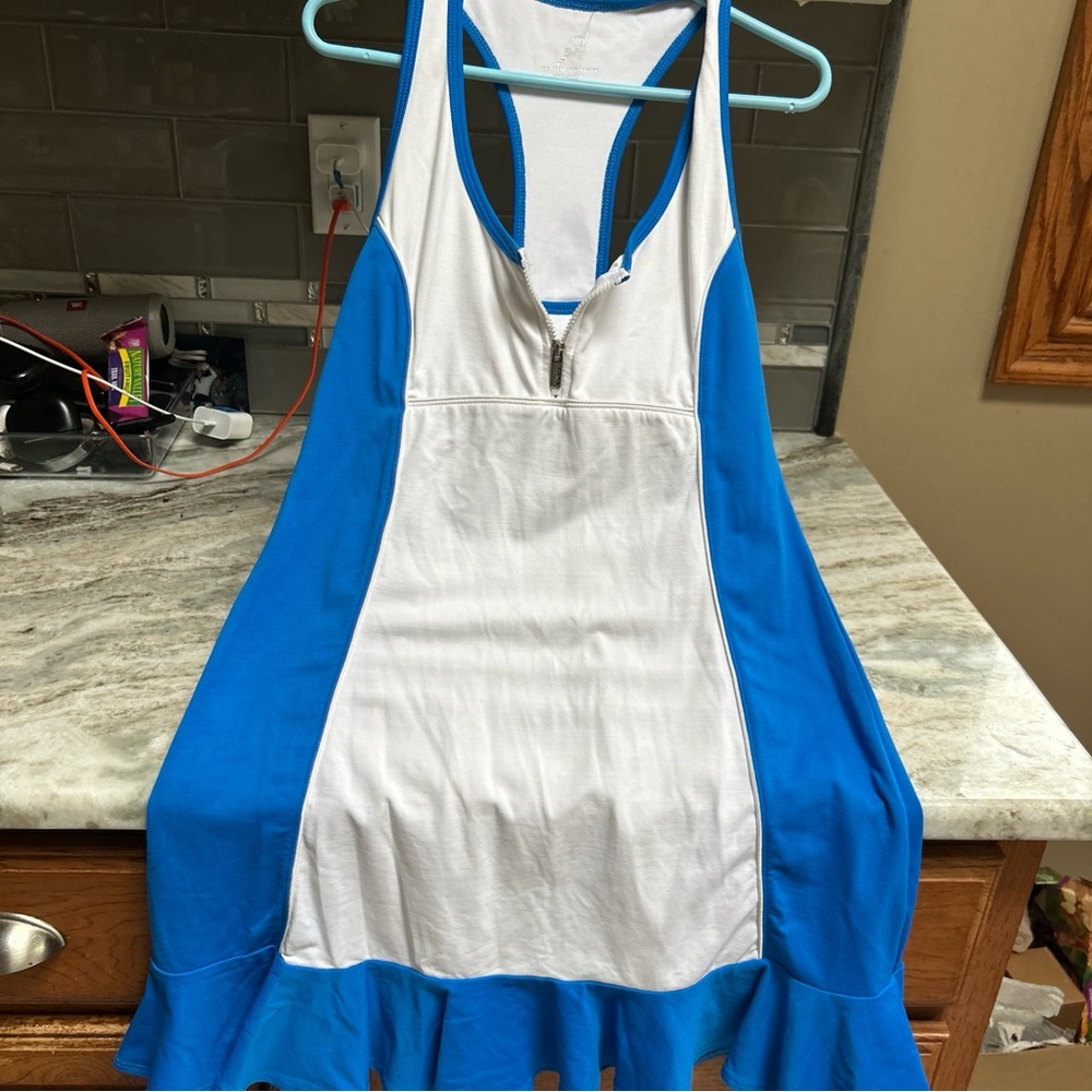 BEBE Sport Blue/ white Tennis Dress Pickleball Athletic Athleisure Womens Small
